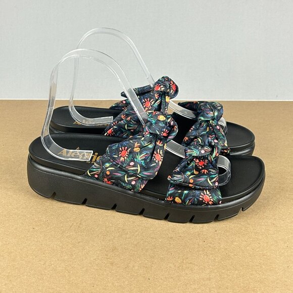 Alegria PG Lite Sage Two Strap Floral Slide Sandals Womens 8/8.5 EU 38 Black - Picture 3 of 10